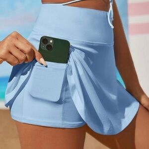 SHEIN Light Blue Skort with Pocket